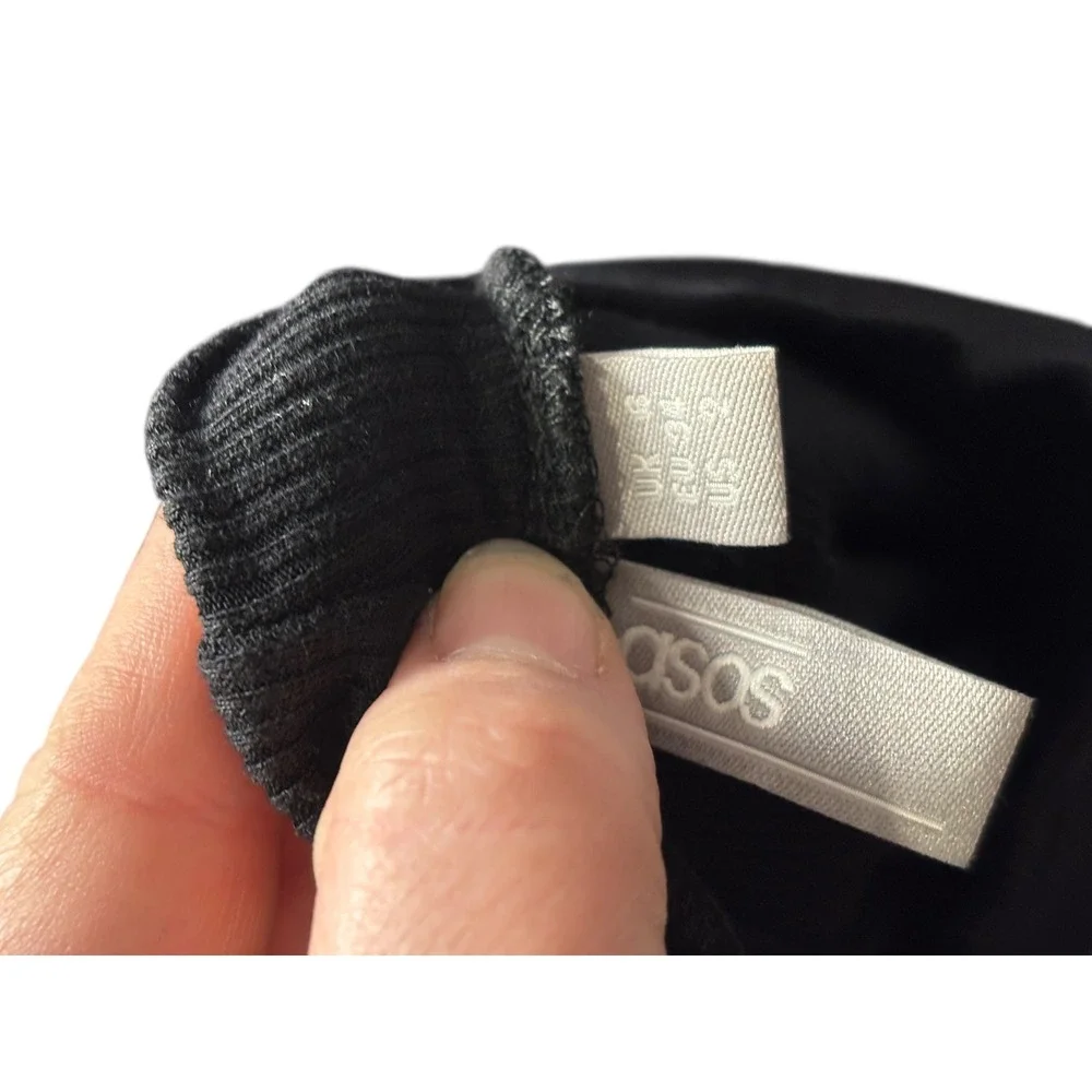 ASOS Black Ribbed Mock Neck Long Sleeve Crop Top Women's US‎ Size 2